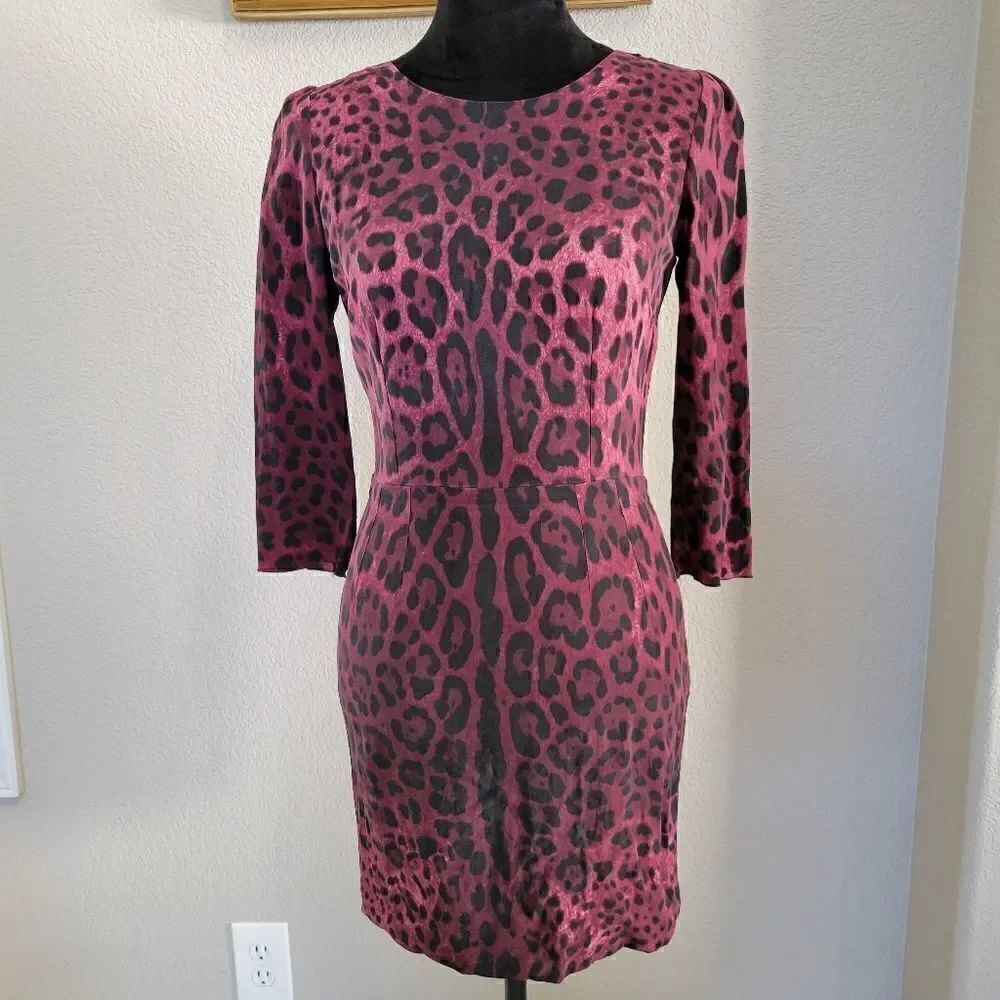 DOLCE & GABBANA signature silk leopard mini dress size 4-6 40-42